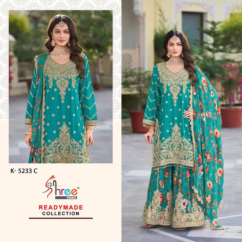 K 5233 By Shree Fabs Chinon Readymade Suits Wholesale Shop In Surat